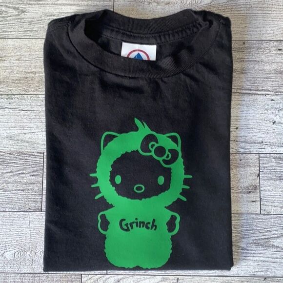 Kitty x Grinch, Custom, Youth Holiday Tee - Picture 2 of 8
